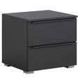 Rauch Monostar 2 Drawer Bedside Cabinet - Metallic Dark Grey