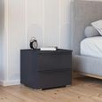 Rauch Monostar 2 Drawer Bedside Cabinet - Metallic Dark Grey