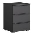 Rauch Monostar 3 Drawer Bedside Cabinet - Metallic Dark Grey