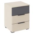 Rauch Sajo 3 Drawer Bedside Cabinet - Champagne and Metallic Dark Grey