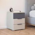 Rauch Sajo 3 Drawer Bedside Cabinet - Champagne and Metallic Dark Grey