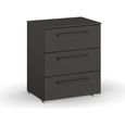 Rauch Skat Shine 3 Drawer Bedside Cabinet - Graphite