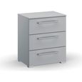 Rauch Skat Shine 3 Drawer Bedside Cabinet - Silk Grey