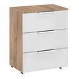 Rauch Texas 3 Drawer Bedside Cabinet - Sonoma Oak and Alpine White