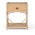 Revak Bedside Table - Natural Rattan - 1 Drawer