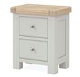 Salcombe Bedside Cabinet - 2 Drawer - Grey Oak