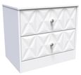 San Jose White 2 Drawer Bedside Cabinet