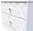 San Jose White 2 Drawer Bedside Cabinet