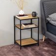Seaford Bedside Table - 1 Drawer - Black Melamine and Metal