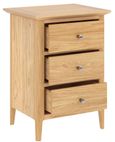 Selene Oak 3 Drawer Bedside Cabinet