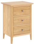 Selene Oak 3 Drawer Bedside Cabinet