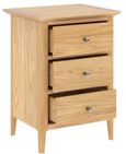 Selene Oak 3 Drawer Narrow Bedside Cabinet