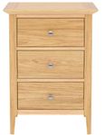 Selene Oak 3 Drawer Narrow Bedside Cabinet