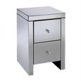 Seville Bedside Cabinet - 2 Drawer - Mirrored