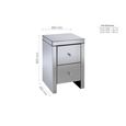 Seville Bedside Cabinet - 2 Drawer - Mirrored