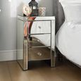 Seville Narrow Bedside Cabinet - 3 Drawer - Mirrored