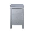 Seville Narrow Bedside Cabinet - 3 Drawer - Mirrored
