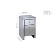 Seville Narrow Bedside Cabinet - 3 Drawer - Mirrored