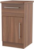 Sherwood Walnut Effect 1 Door 1 Drawer Bedside Cabinet