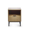 Sia Bedside Table - 1 Drawer - Ribbed - Oak