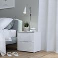 Sienna White Gloss 2 Drawer Bedside Cabinet