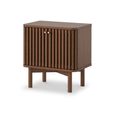Soho Bedside Table - 2 Door - Slatted - Dark Oak