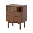 Soho Bedside Table - 3 Drawer - Slatted - Dark Oak