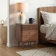 Soho Bedside Table - 3 Drawer - Slatted - Dark Oak