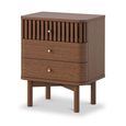 Soho Bedside Table - 3 Drawer - Slatted - Dark Oak