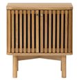 Soho Bedside Table - 2 Door - Slatted - Oak