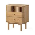 Soho Bedside Table - 3 Drawer - Slatted - Oak