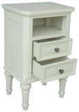 Solana French Lime White 2 Drawer Bedside Cabinet