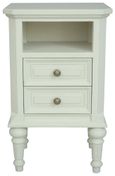 Solana French Lime White 2 Drawer Bedside Cabinet