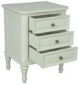 Solana French Lime White 3 Drawer Bedside Cabinet