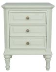 Solana French Lime White 3 Drawer Bedside Cabinet