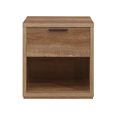 Stockwell Bedside Cabinet - 1 Drawer - Rustic Oak
