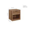 Stockwell Bedside Cabinet - 1 Drawer - Rustic Oak