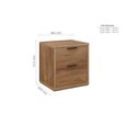 Stockwell Bedside Cabinet - 2 Drawer - Rustic Oak