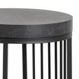 Strington Bedside Table - Round - Black Marble Effect