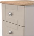 Sussex Cashmere and Oak Effect 3 Drawer Bedside Cabinet