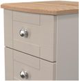 Sussex Cashmere and Oak Effect Oak 2 Drawer Bedside Cabinet