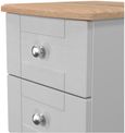 Sussex Grey and Oak Effect 3 Drawer Bedside Cabinet