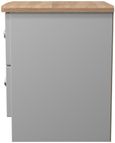 Sussex Grey and Oak Effect Oak 2 Drawer Bedside Cabinet