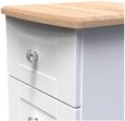 Sussex White and Oak Effect 3 Drawer Bedside Cabinet