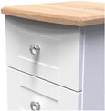 Sussex White and Oak Effect Oak 2 Drawer Bedside Cabinet