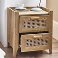 Sydney Bedside Cabinet - 2 Drawer - Faux Rattan