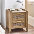 Sydney Bedside Cabinet - 2 Drawer - Faux Rattan