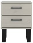 Texas Grey 2 Drawer Bedside Cabinet