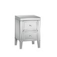 Valencia Bedside Cabinet - 2 Drawer - Mirrored