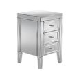 Valencia Bedside Cabinet - 3 Drawer - Mirrored